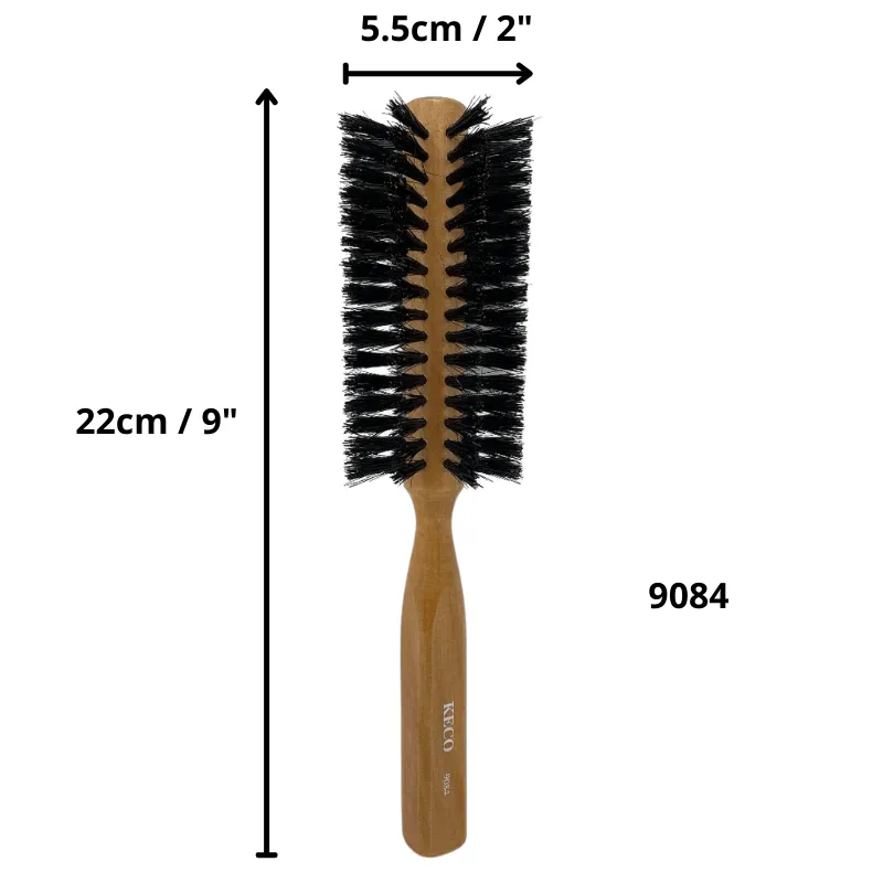 100% Natural Boar Bristle Wooden Round Brush