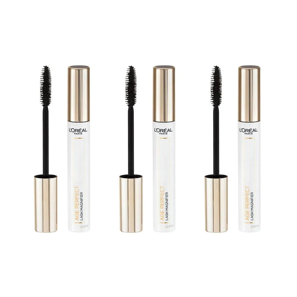 3x L'Oreal Age Perfect Lash Magnifier Mascara Black 7.4ml