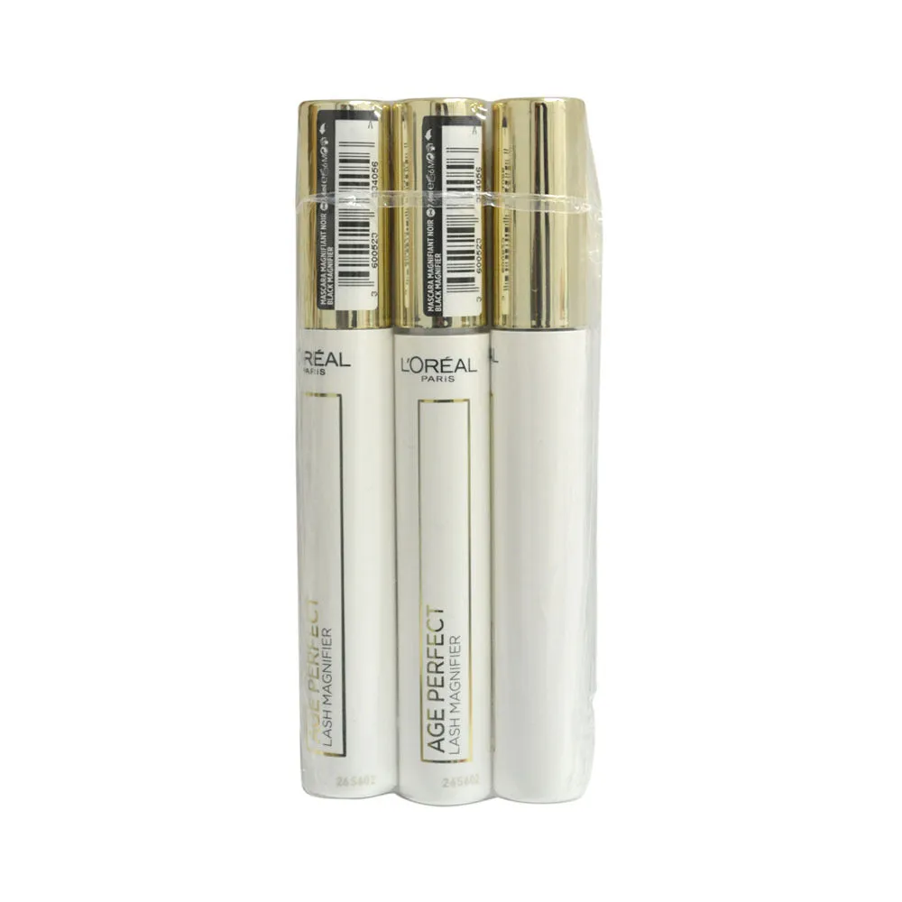 3x L'Oreal Age Perfect Lash Magnifier Mascara Black 7.4ml