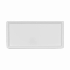 Arcata 922361 Melamine Rectangular Platter, White, 13-3/4" x 6-3/4"