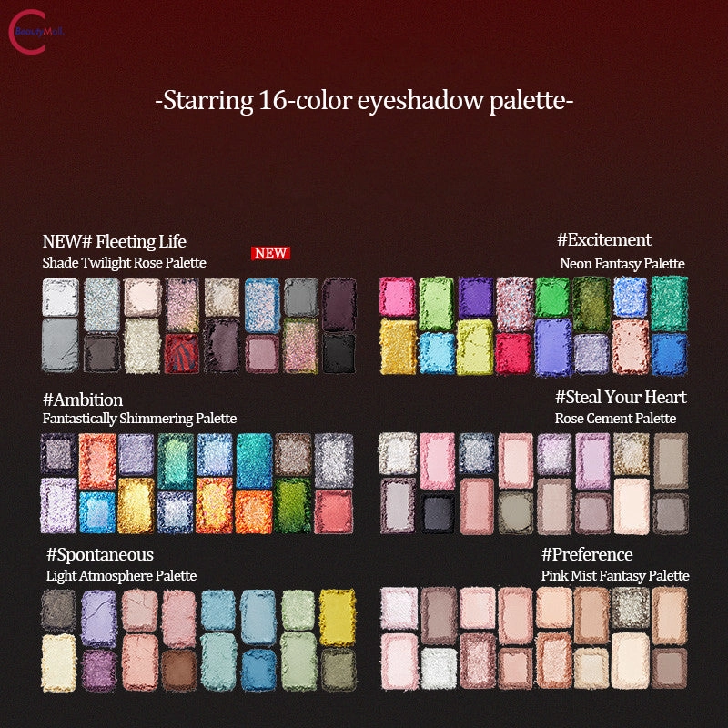 CHEERYEP (QIANYAN) 16-Color Natural Star Eye Shadow Palette - 05#Sizzard