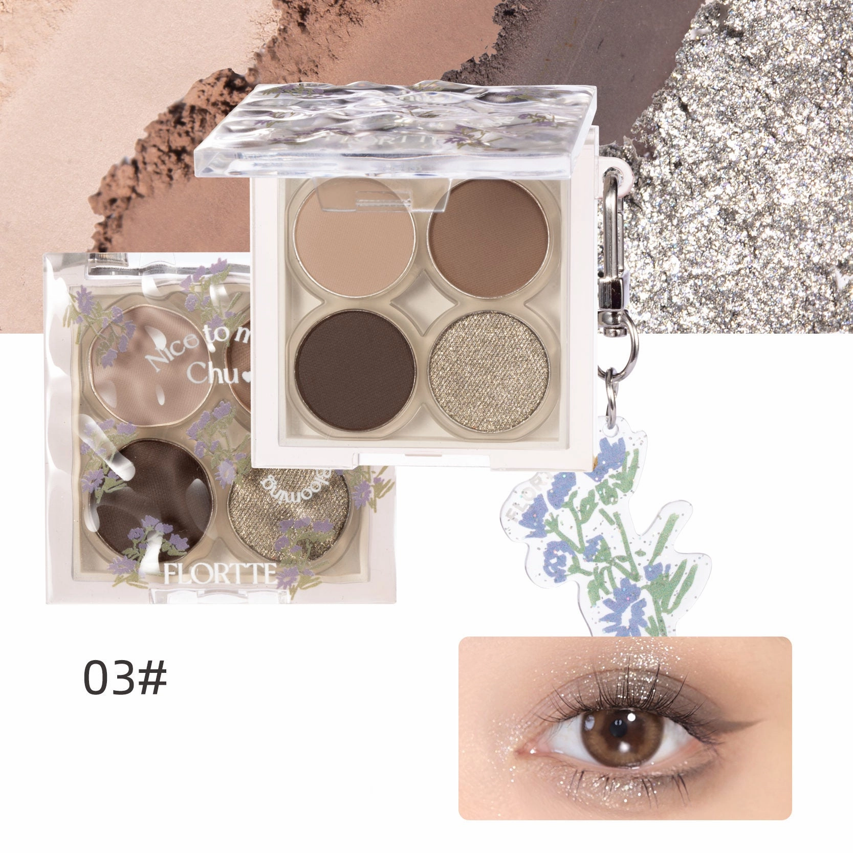 FLORTTE First Kiss Ripple Quad Eyeshadow Palette