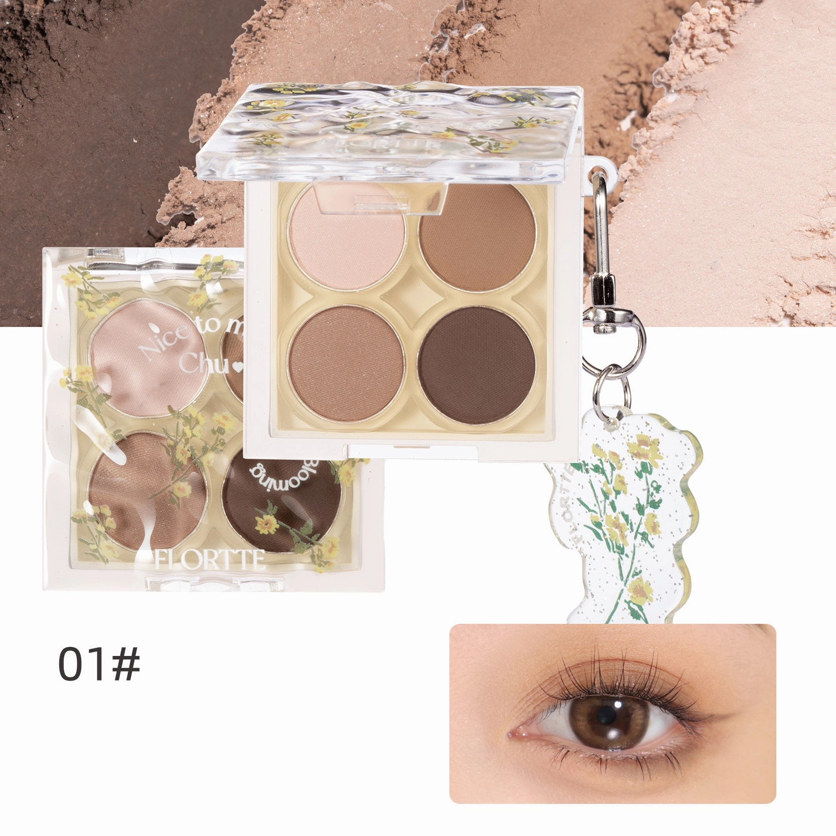 FLORTTE First Kiss Ripple Quad Eyeshadow Palette