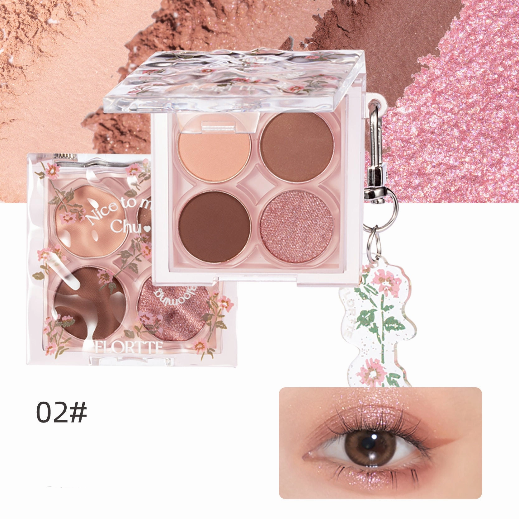 FLORTTE First Kiss Ripple Quad Eyeshadow Palette