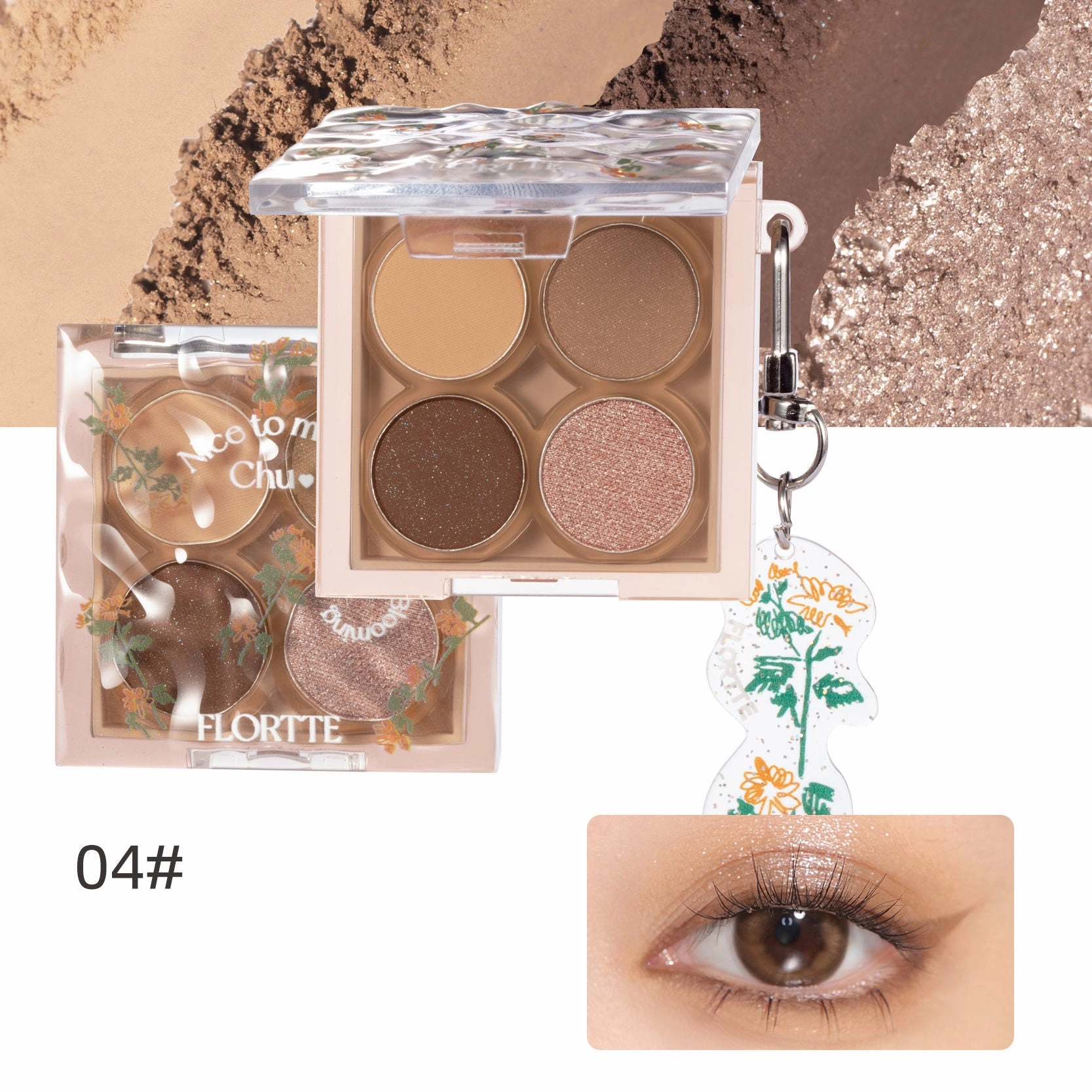 FLORTTE First Kiss Ripple Quad Eyeshadow Palette