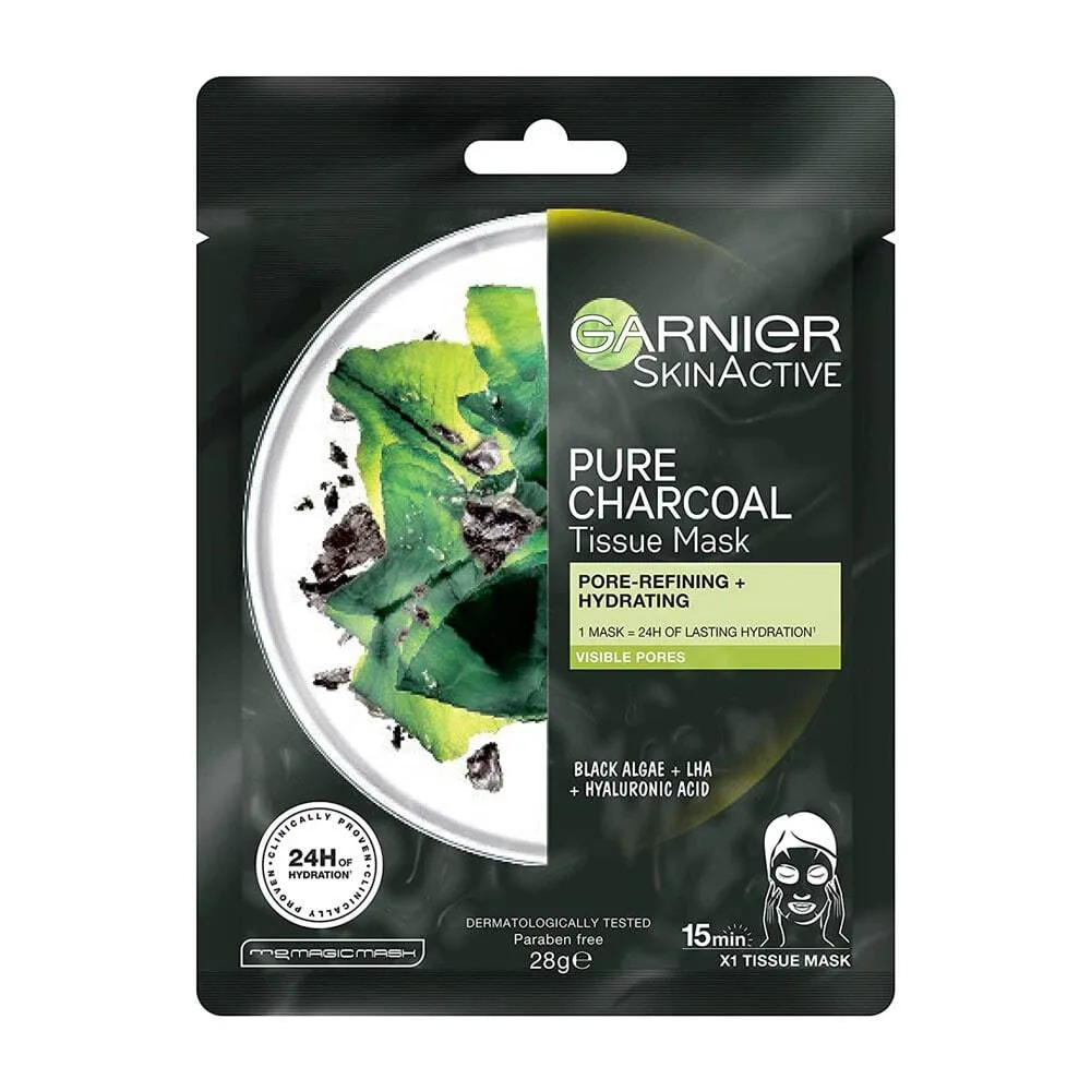 Garnier Pure Charcoal Hyaluronic Acid   Black Algae Sheet Mask 28g