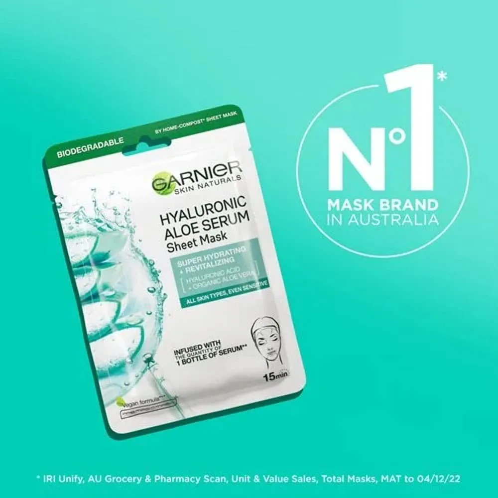 Garnier Sheet Mask Hyaluronic Aloe Serum 28g