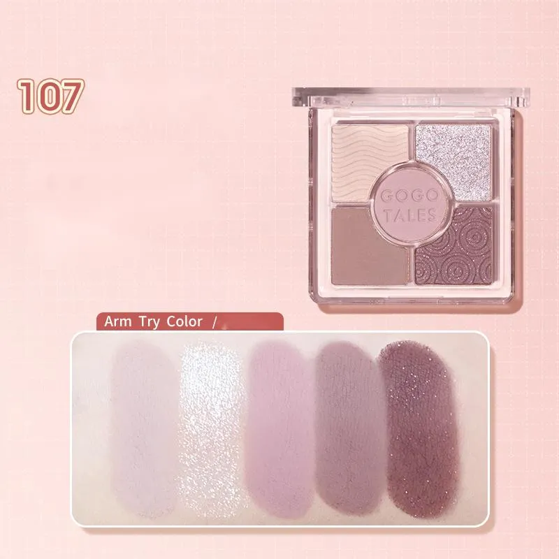 GOGOTALES 5 Color Matte Pearly Eyeshadow Palette