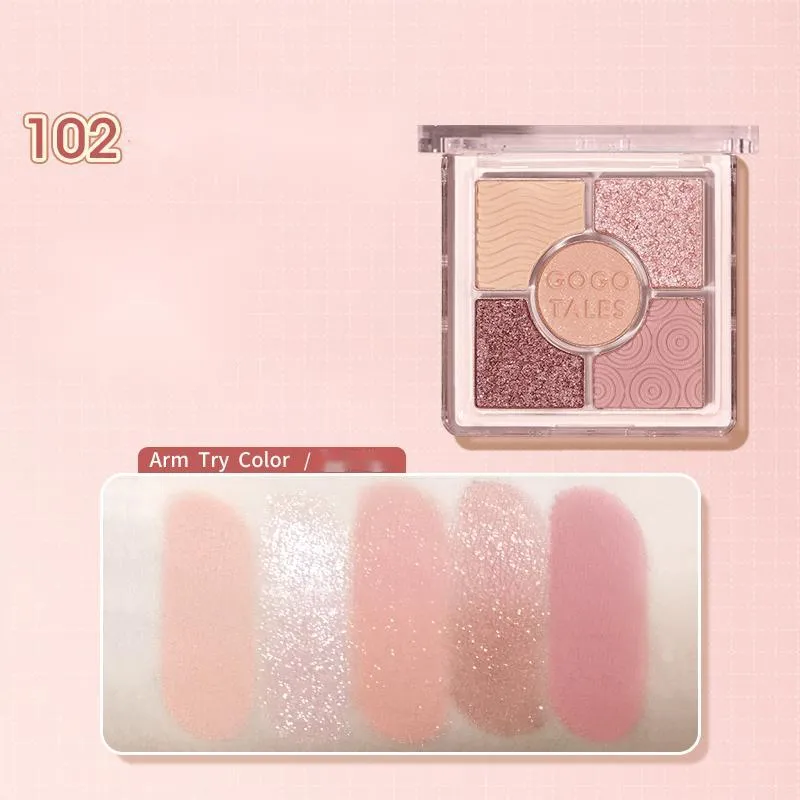 GOGOTALES 5 Color Matte Pearly Eyeshadow Palette