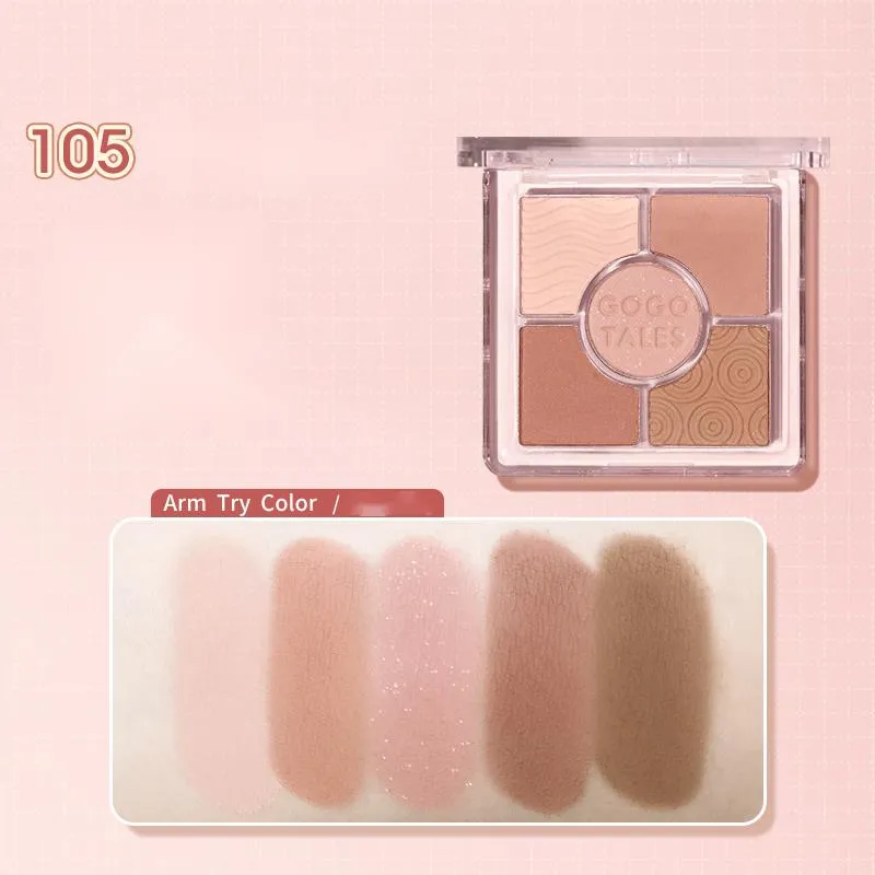 GOGOTALES 5 Color Matte Pearly Eyeshadow Palette