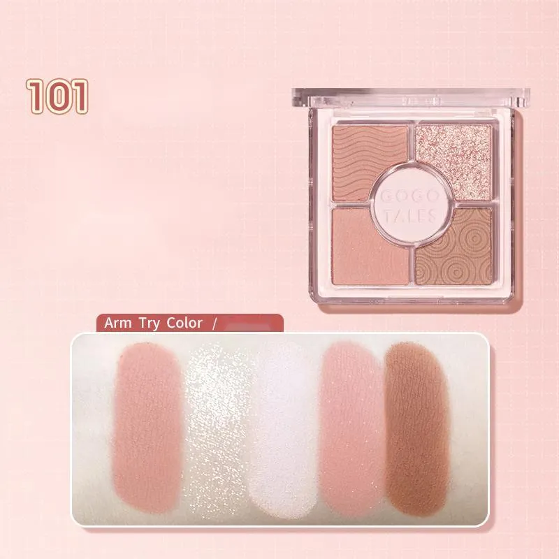 GOGOTALES 5 Color Matte Pearly Eyeshadow Palette