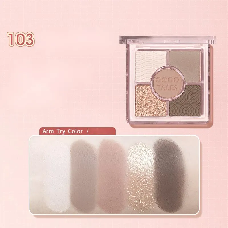 GOGOTALES 5 Color Matte Pearly Eyeshadow Palette