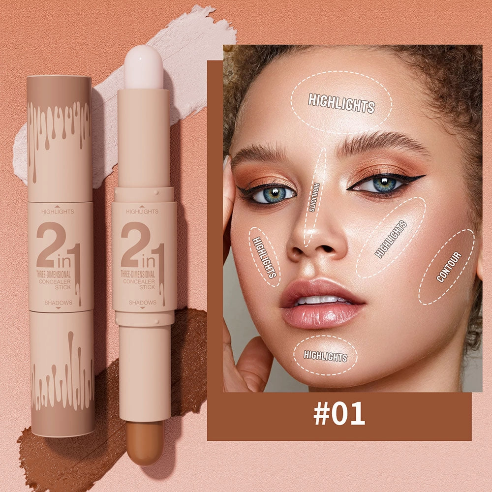 Hello Kiss 2-In-1 Three Dimensional Concealer Stick 01 4g