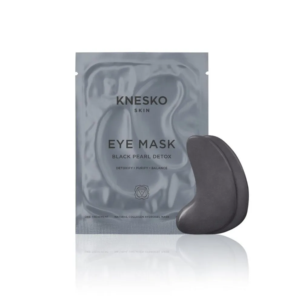 Knesko Black Pearl Detox Collagen Mask & Obsidian Gemstone Roller Set