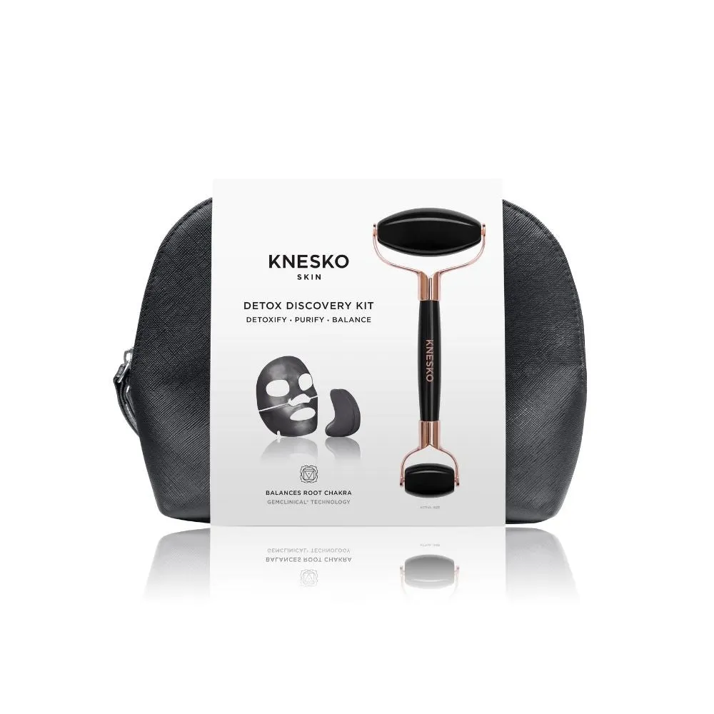 Knesko Black Pearl Detox Collagen Mask & Obsidian Gemstone Roller Set