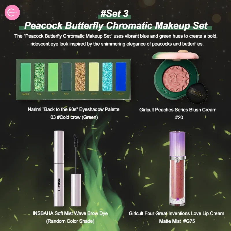 Narimi "Back to the 90s" Eyeshadow Palette - #03 Cold crow (Green)
