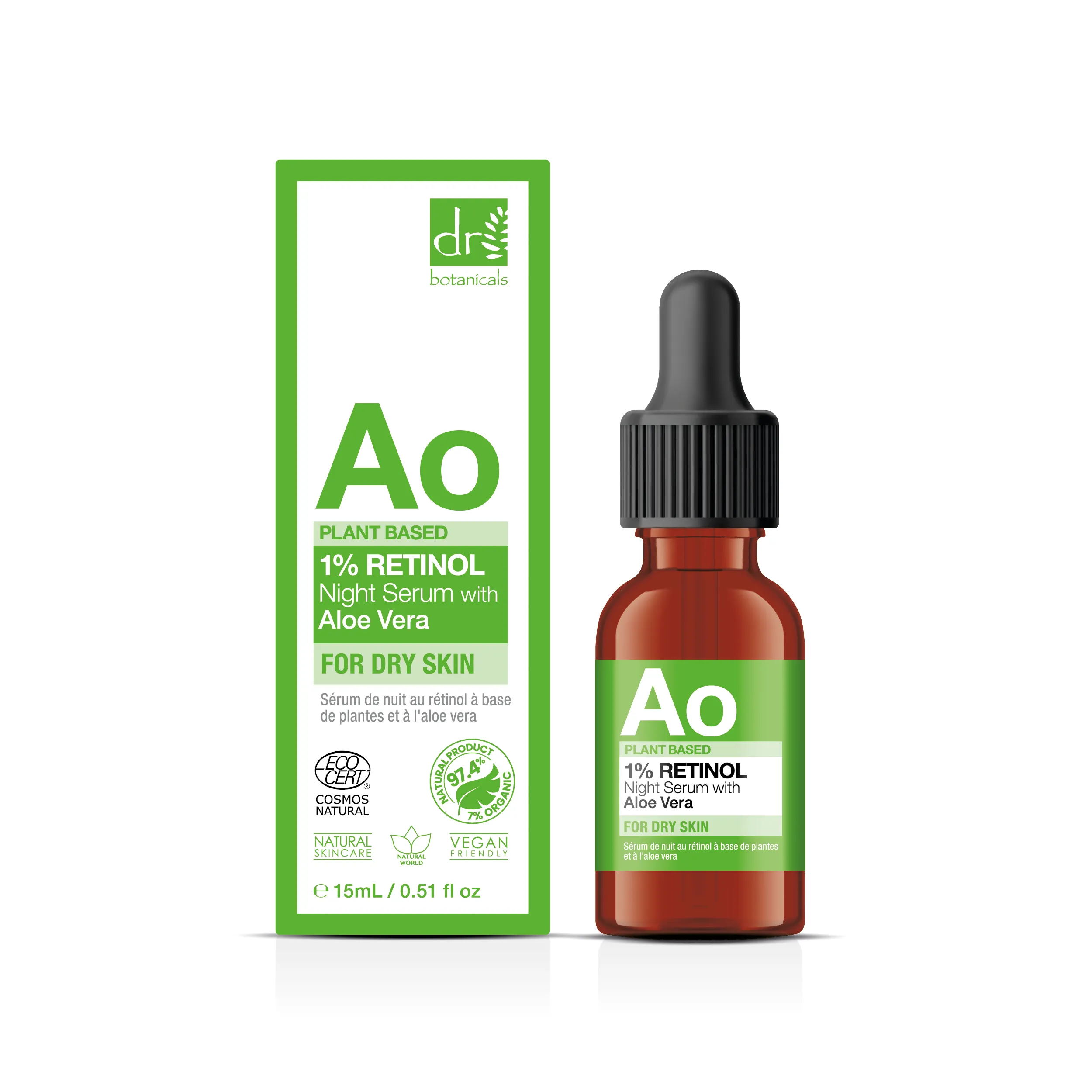 Plant Based Bakuchiol Retinol Night Serum with Aloe Vera