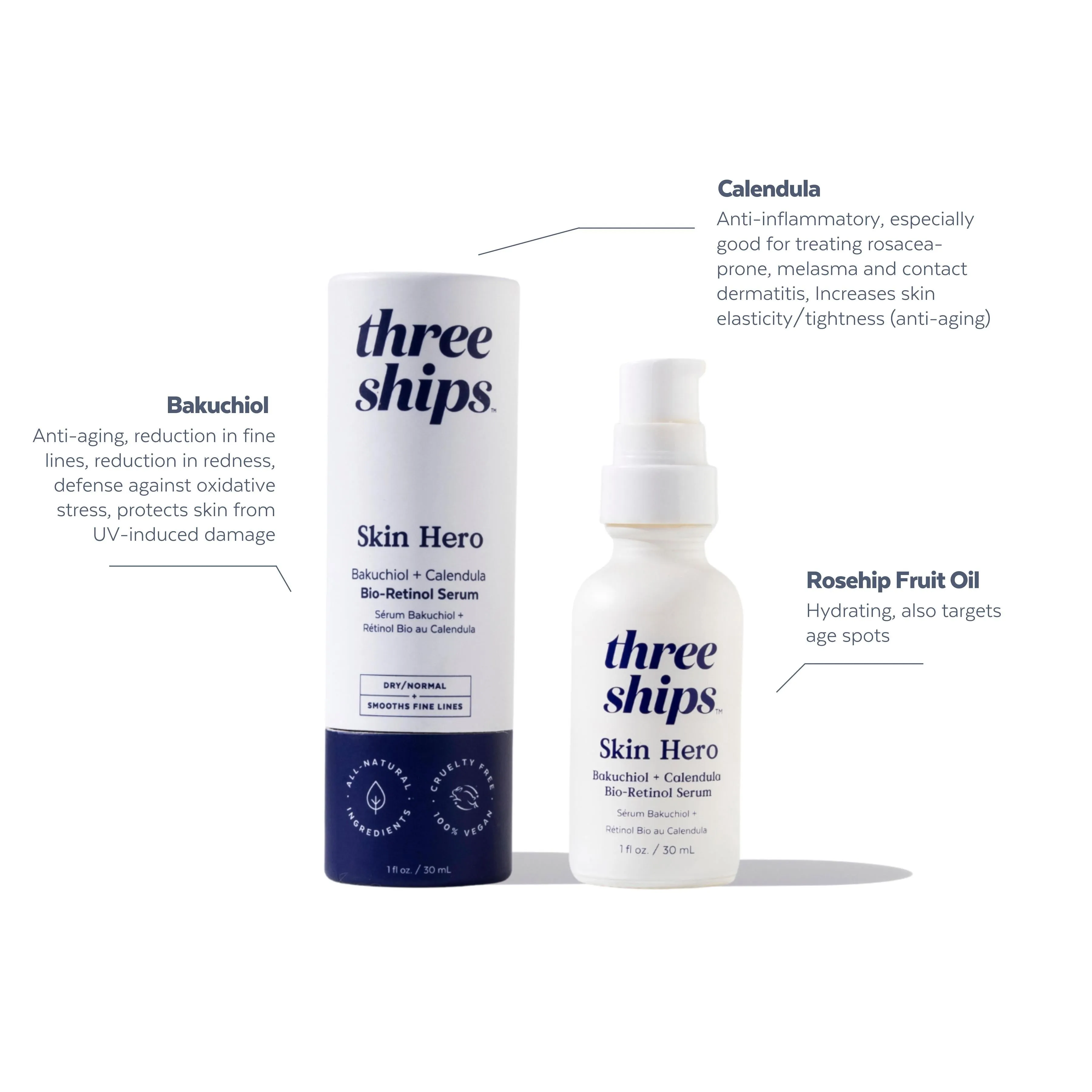 Skin Hero Bakuchiol   Calendula Serum