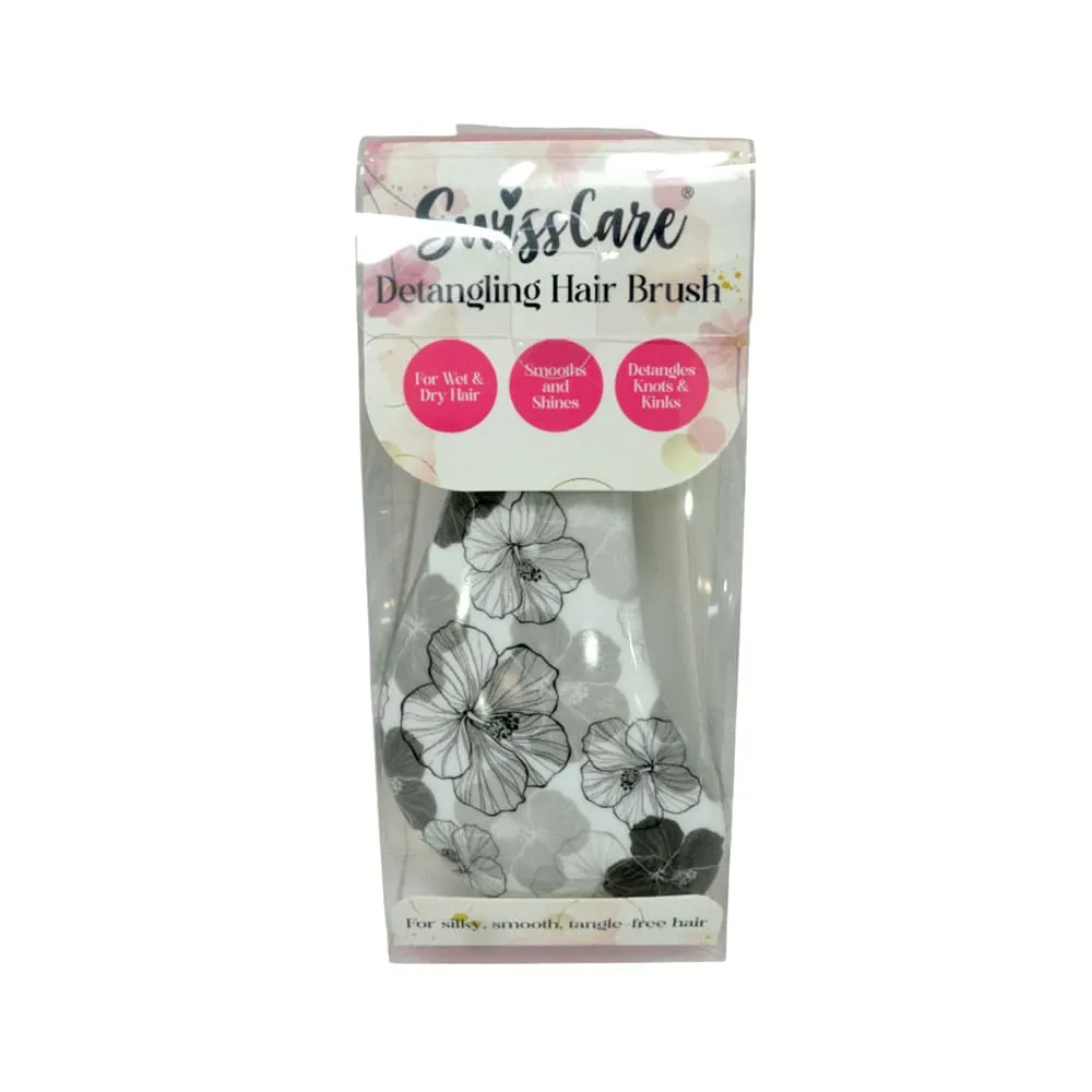 SwissCare Detangling Hair Brush Monochrome Floral