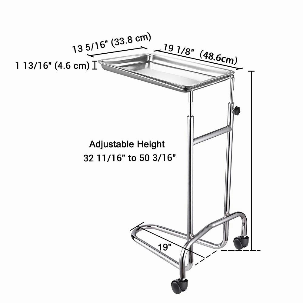 TheLAShop Mayo Instrument Stand with Removable Tray Double Post